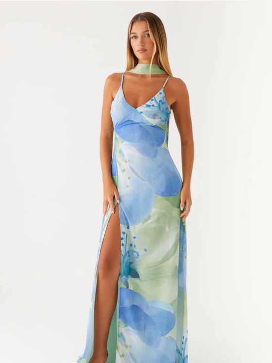 Peppermayo Dresses & Skirts - Peppermayo Sanctuary Maxi Dress size 4 Blue Green Flower Print